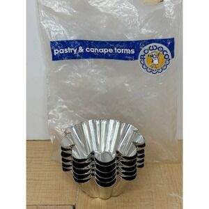 Rowoco Vintage Pastry Canape Forms Set of 6 Fluted Tartlet Molds Made in France